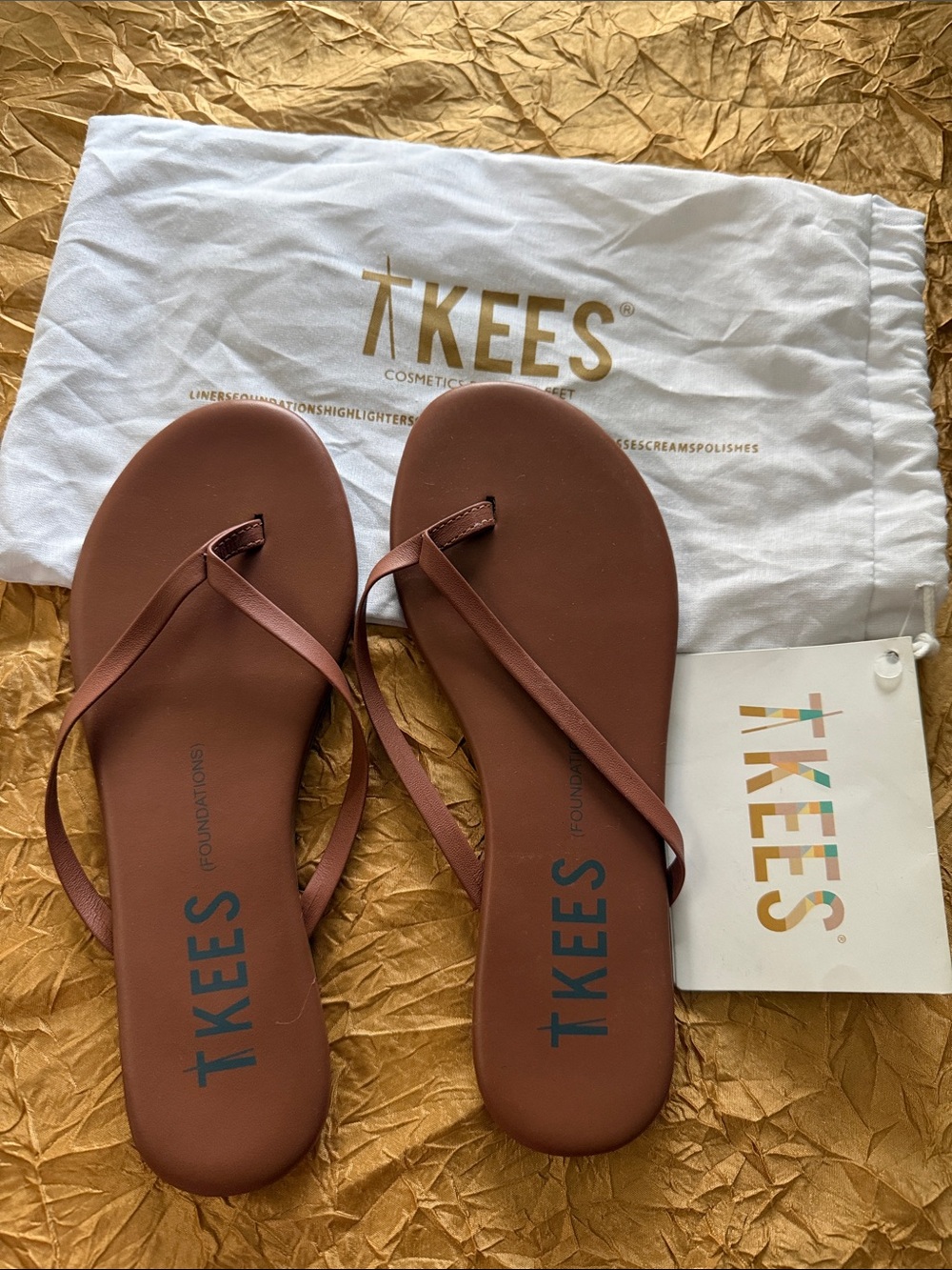 TKEES Women's Chestnut Brown Minimalist Flip Flop Sandals